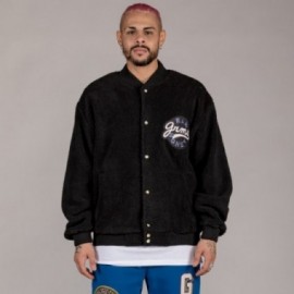 HIVE SHERPA BUTTON SWEATSHIRT BLK